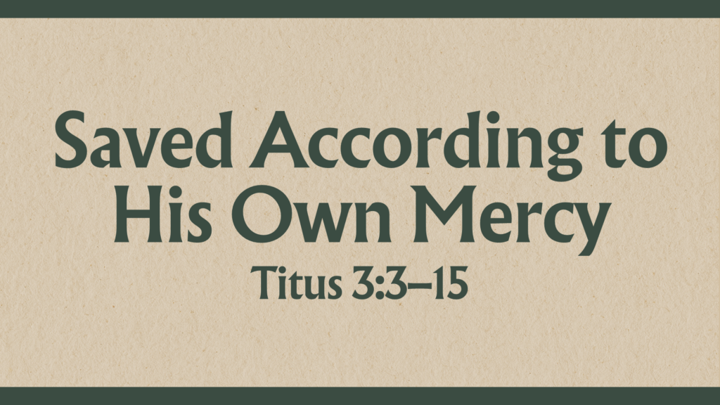Saved According to His Own Mercy
